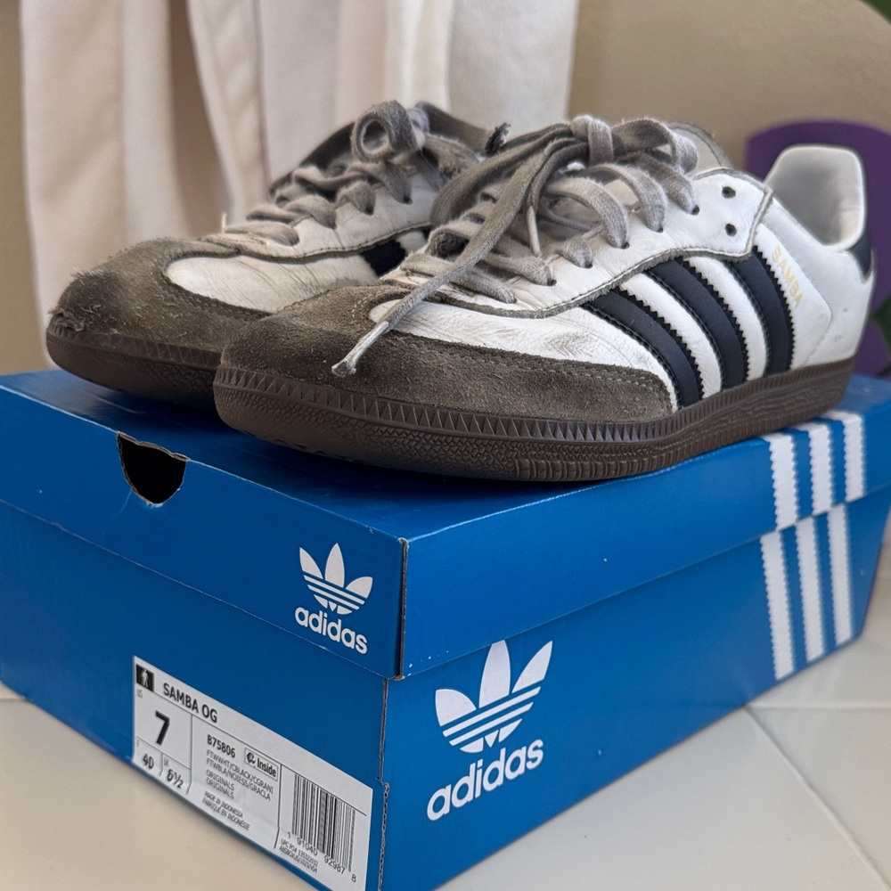 Adidas Samba OG White and Black Shoes